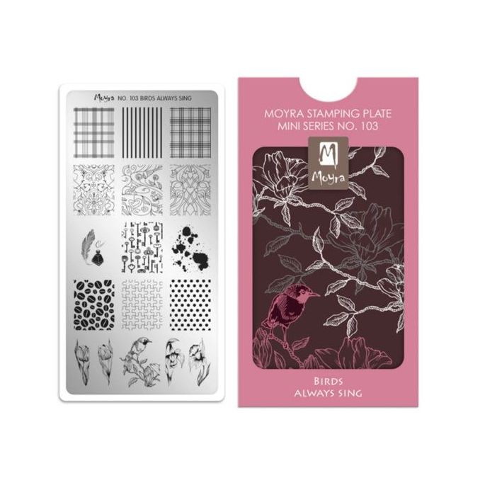 Moyra Mini Stamping Plate 103 Birds Always Sing | Mini