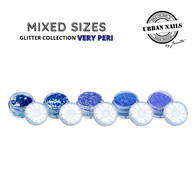 Urban Nails Mixed Sizes Very Peri | Glitter Collectie