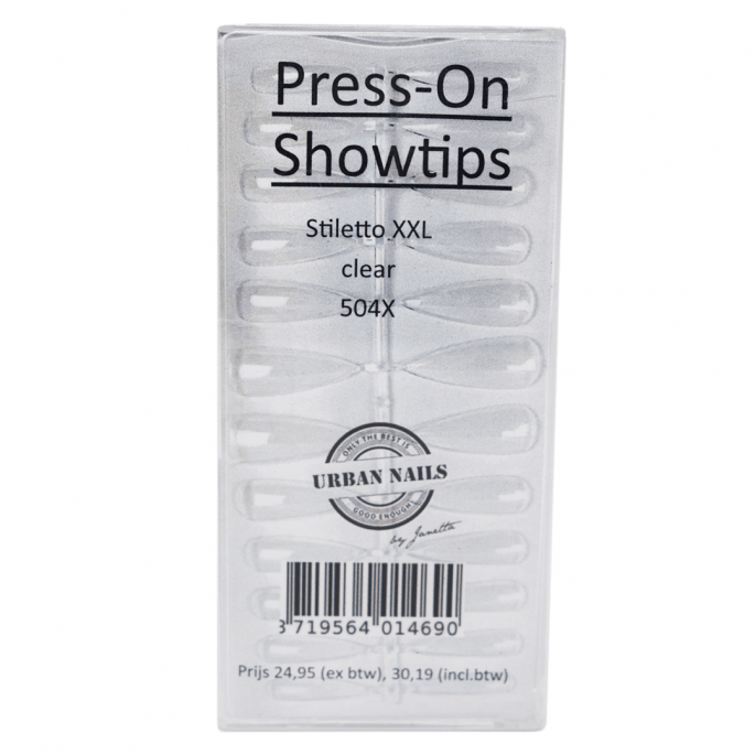 Press on / Show tips Stiletto XXL Clear 504st | Urban Nails