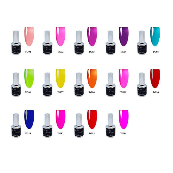 Be Jeweled Transparant Glass Gelpolish TG01 tm TG14