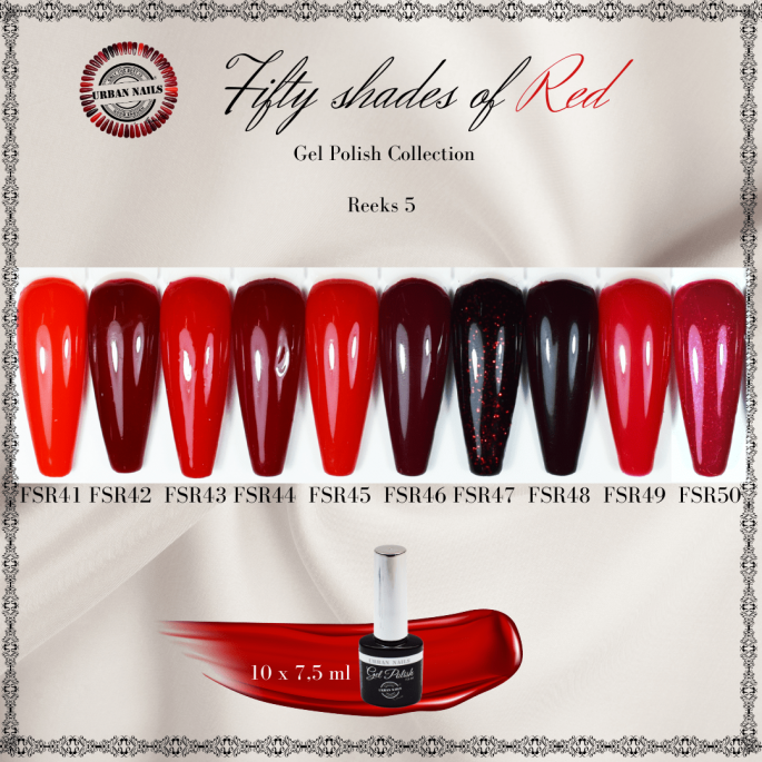 Fifty shades of Red Be Jeweled Gelpolish collectie URban Nails 
