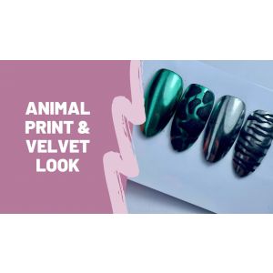 Black Nail Art met Animal Print en Velvet Look 